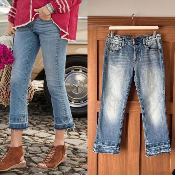 Driftwood Denim - DRIFTWOOD Colette Classic Fit Cropped Denim Jeans Frayed Hem Women’s size 29